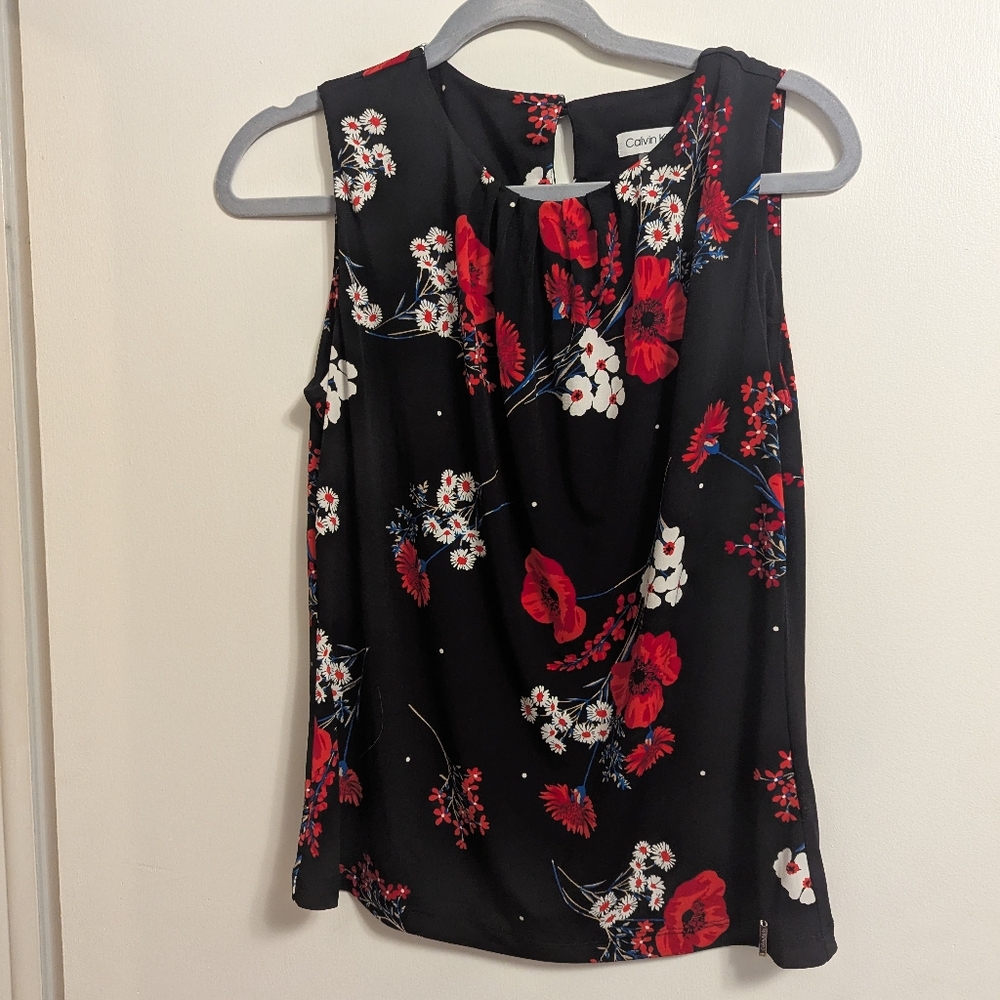 Calvin Klein M Tank - Black floral
